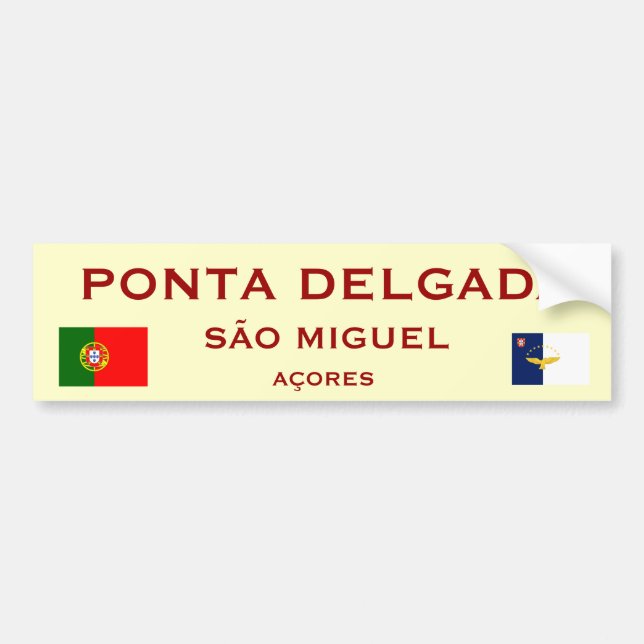 Ponta Delgada Bumper Sticker Bildekal (Framsidan)
