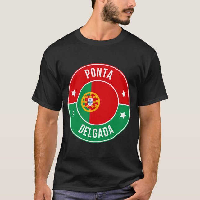 Ponta Delgada, Portugal Stad T Shirt (Framsida)