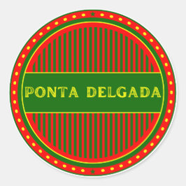 Ponta Delgada Stadssymbol – Portugisisk Identitet Runt Klistermärke