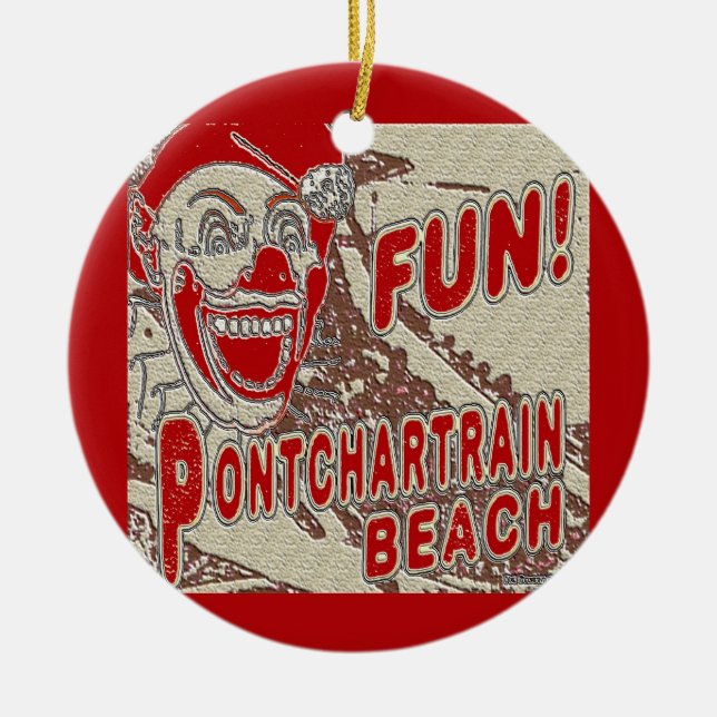 Pontchardriver Beach Clown Julgransprydnad Keramik (Framsidan)