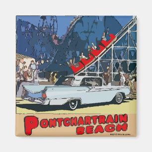 Pontchartåg Beach Zephyr-Vintage Magnet