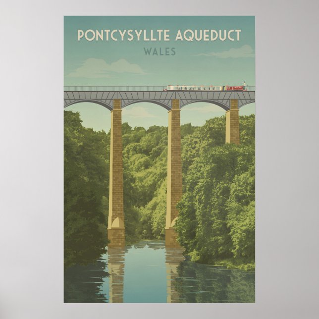 Pontcysyllte akvedukt Wales Resemålning Affisch (Framsidan)