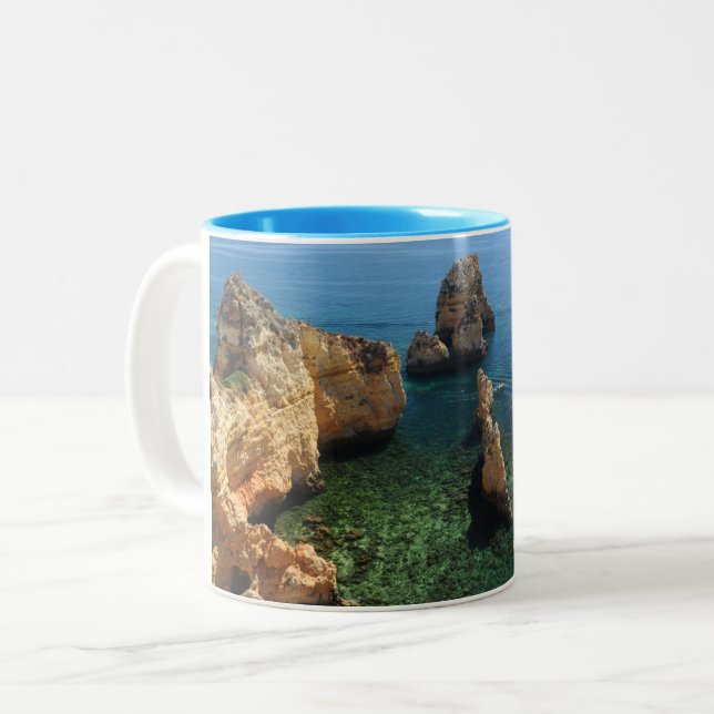 Ponte de Piedade Algarve- Real Portugal Två-Tonad Mugg (Framsida vänster)