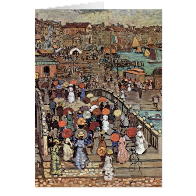 Ponte Della Paglia, Venedig av Maurice Prendergast Hälsningskort (Framsidan)