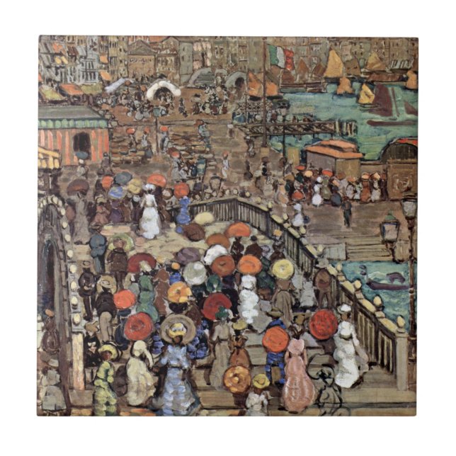 Ponte Della Paglia, Venedig av Maurice Prendergast Kakelplatta (Framsidan)