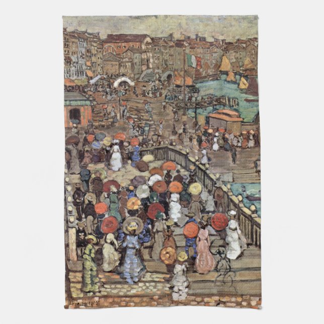 Ponte Della Paglia, Venedig av Maurice Prendergast Kökshandduk (Vertikal)