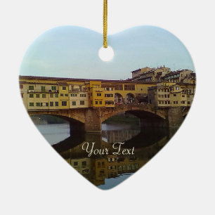 Ponte gammala Vecchio överbryggar den Florence Julgransprydnad Keramik
