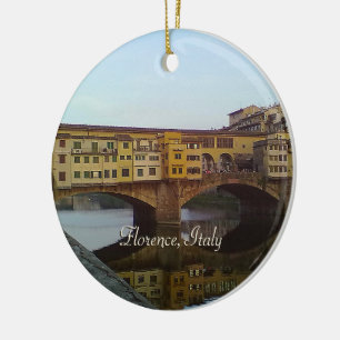 Ponte gammala Vecchio överbryggar den Florence Julgransprydnad Keramik