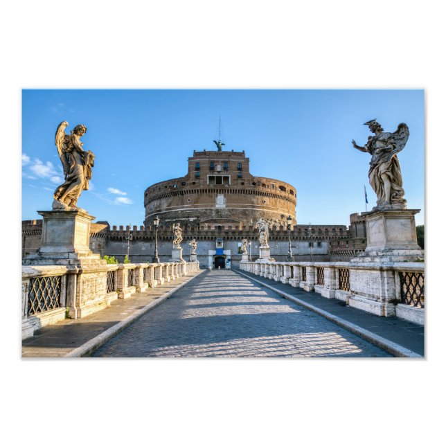 Ponte och Castel Sant'Angelo - Rom, Italien Fototryck (Framsidan)