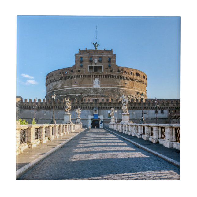 Ponte och Castel Sant'Angelo - Rom, Italien Kakelplatta (Framsidan)