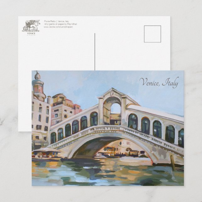 Ponte Rialto | Venedig, Italien Vykort (Fram/baksida)
