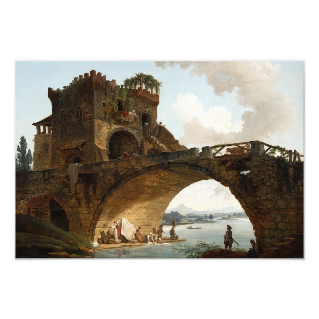Ponte Salario, 1775 av Hubert Robert Fototryck (Framsidan)