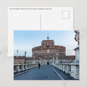 Ponte Sant'Angelo i gryningen - Rom Italien Vykort