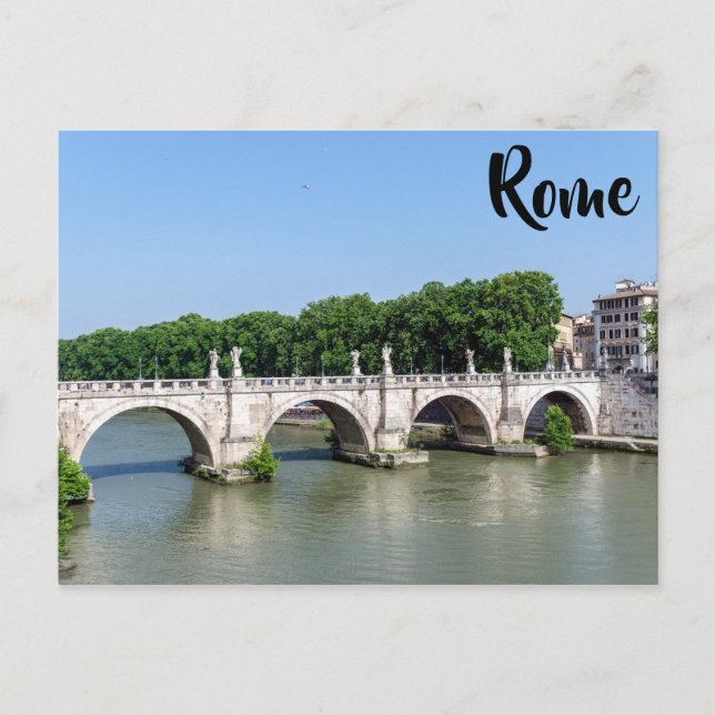 Ponte Sant'Angelo i Rom - Italien Vykort (Framsida)