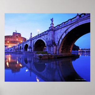 Ponte Sant'Angelo och Castel Sant'Angelo över Poster