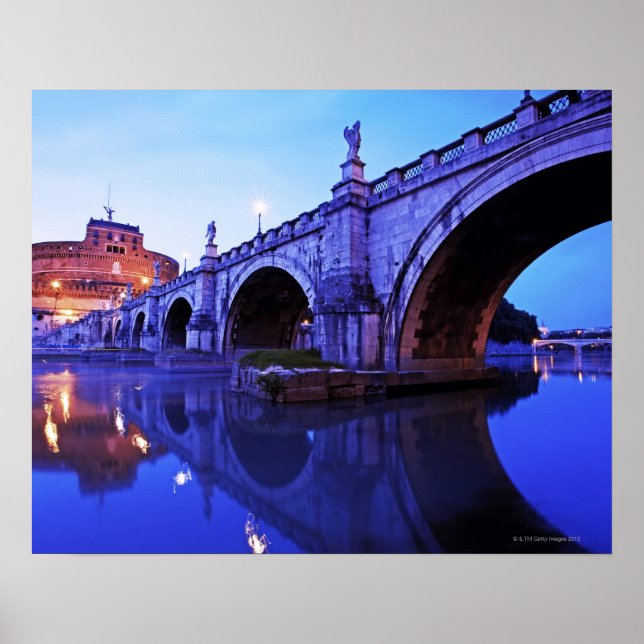 Ponte Sant'Angelo och Castel Sant'Angelo över Poster (Framsidan)