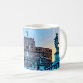 Ponte Sant'Angelo vid gryningen - Rom Italien Kaffemugg