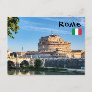 Ponte Sant'Angelo vid gryningen - Rom, Italien Vykort