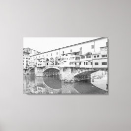 Ponte Vecchio Black and White Sketch Canvastryck