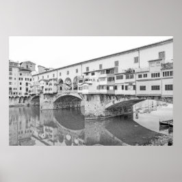 Ponte Vecchio Black and White Sketch Poster