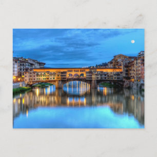 Ponte vecchio bridge i Florence, Italien Vykort
