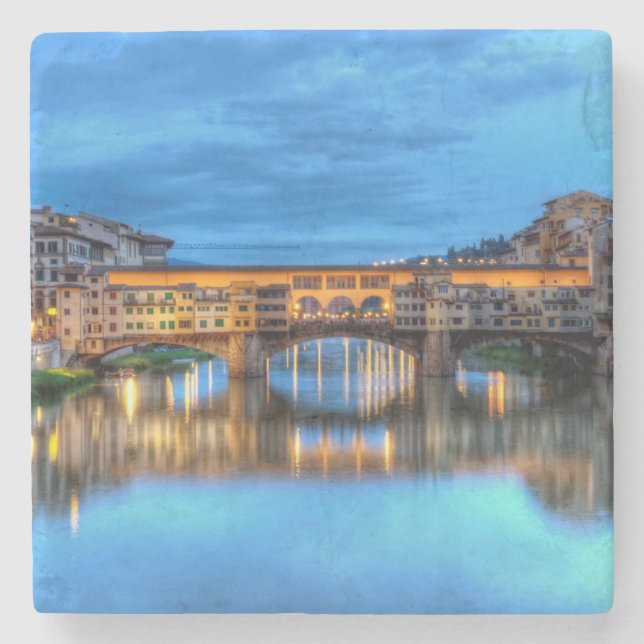 Ponte vecchio bridge i Florens, Italien Stenunderlägg (Framsidan)