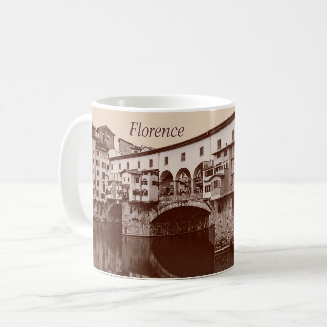 Ponte Vecchio Brown Coffe Mugg (Framsida vänster)