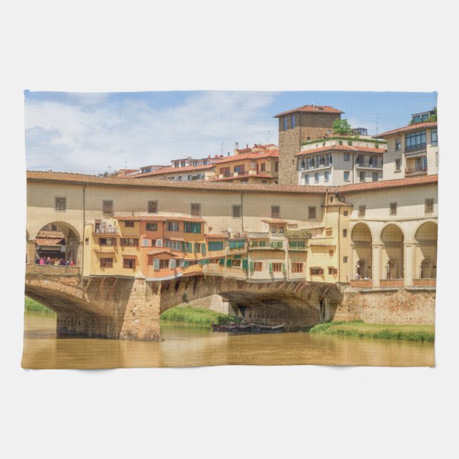 Ponte vecchio by day, Florence eller Firenze, Ital Kökshandduk (Horisontell)