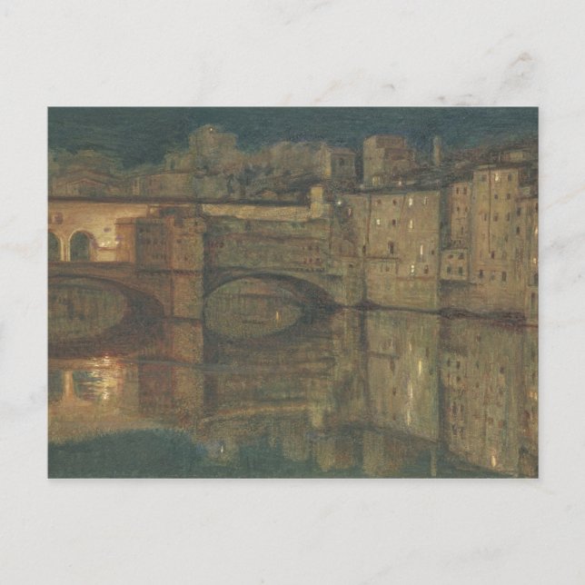 Ponte Vecchio, Florens (olja på canvas) Vykort (Framsida)