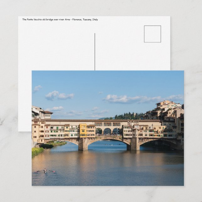 Ponte Vecchio gamla bron - Florens, Italien Vykort (Fram/baksida)