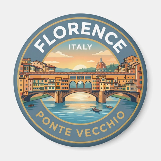 Ponte Vecchio Italien Magnet (Framsidan)