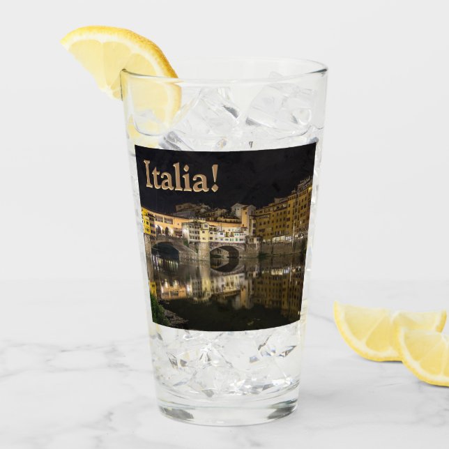 Ponte Vecchio Nattscen reflekterar Arnofloden Glaskopp (Framsida Ice)