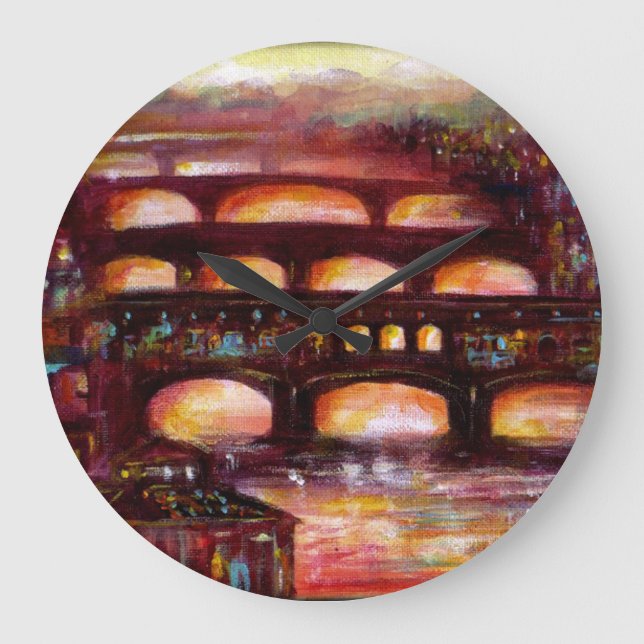 Ponte Vecchio och andra broar i Florens Stor Klocka (Framsida)