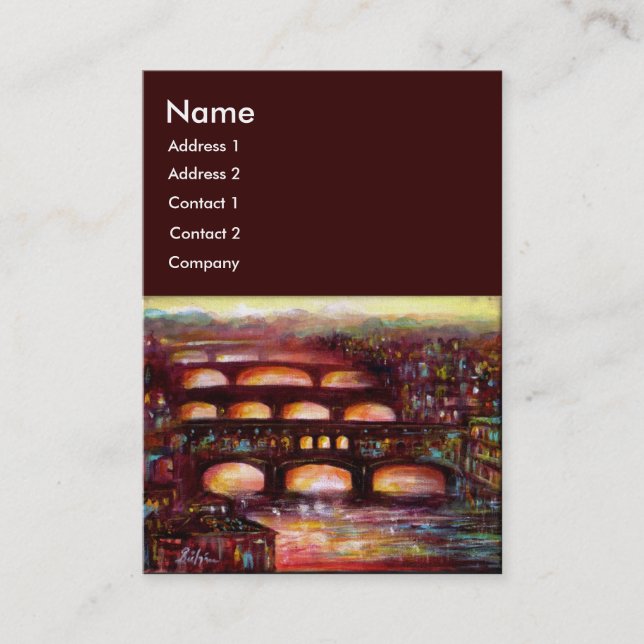 Ponte Vecchio och andra broar i Florens Visitkort (Framsida)