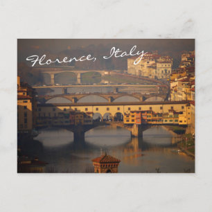 Ponte Vecchio och Bridges of Florence, Italien Vykort