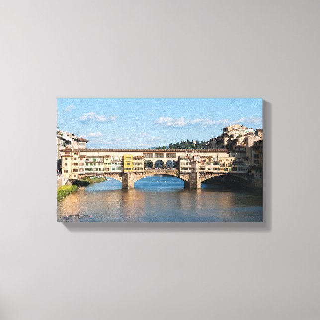 Ponte Vecchio old bridge - Florence, Italien Canvastryck (Framsida)