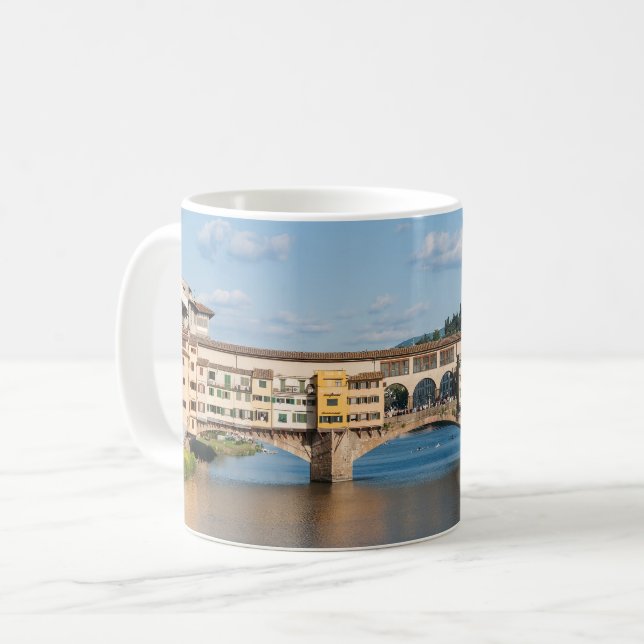 Ponte Vecchio old bridge - Florence, Italien Kaffemugg (Framsida vänster)