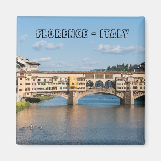 Ponte Vecchio old bridge - Florence, Italien Magnet (Framsidan)