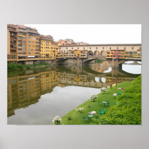 Ponte Vecchio överbryggar Florence, italien Poster