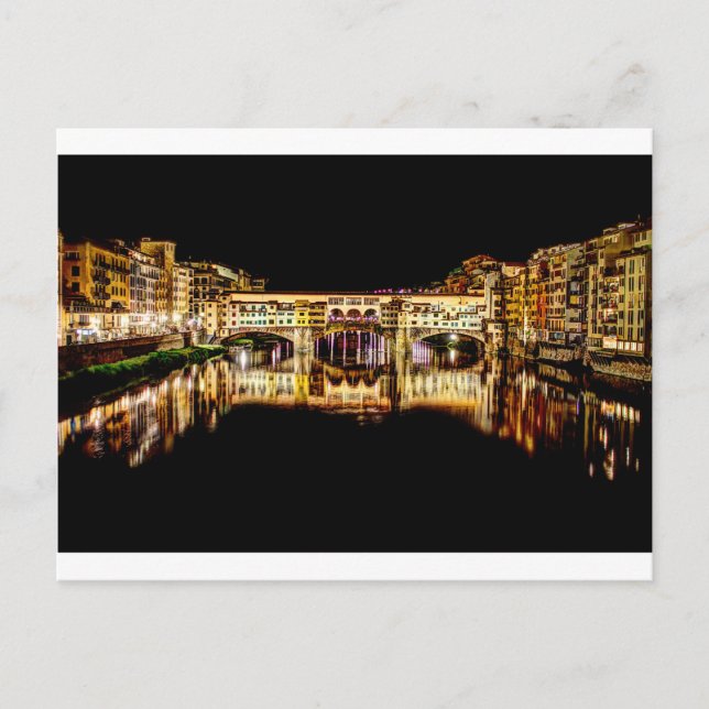 Ponte Vecchio på natten Vykort (Framsida)