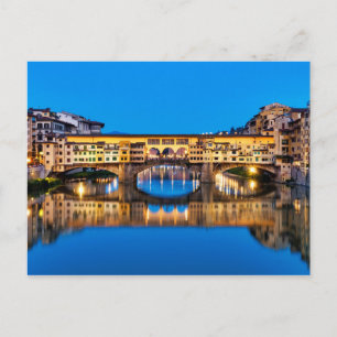 Ponte Vecchio på natten Vykort