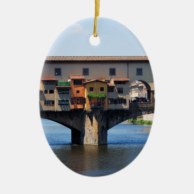 Ponte Vecchio prydnad Julgransprydnad Keramik (Framsidan)