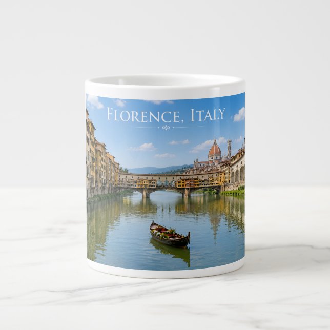 Ponte Vecchio Romantisk Stadsmiljö Konstverk Jumbo Mugg (Framsidan)