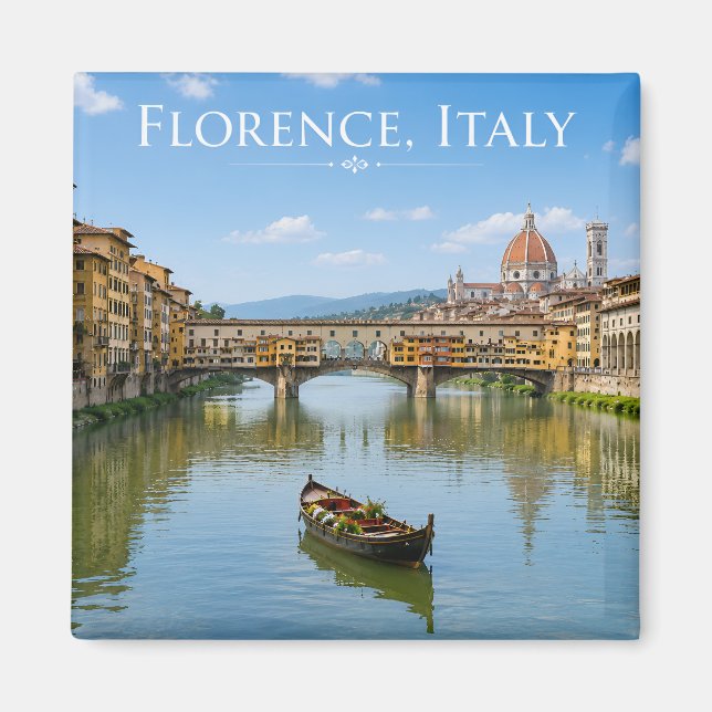 Ponte Vecchio Romantisk Stadsmiljö Konstverk Magnet (Framsidan)