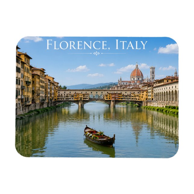 Ponte Vecchio Romantisk Stadsmiljö Konstverk Magnet (Horisontell)