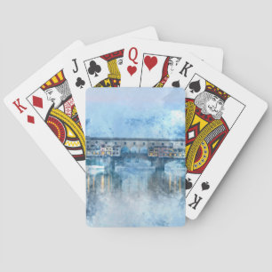 Ponte Vecchio vid floden Arno i Florens, Italien Casinokort