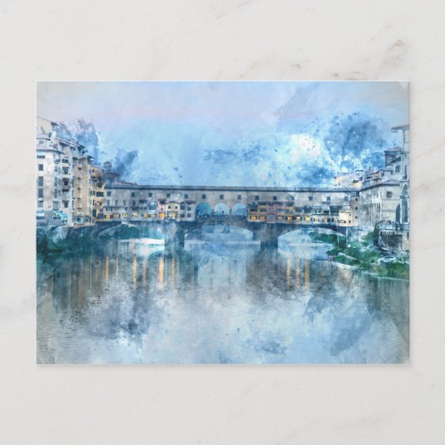 Ponte Vecchio vid floden Arno i Florens, Italien Vykort (Framsida)