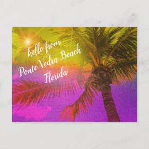 Ponte Vedra Beach Florida Handflatan Träd Vykort