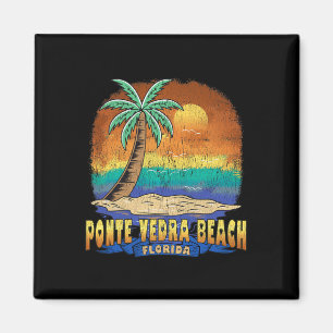 Ponte Vedra Beach Florida Vintage Distress Souve Magnet