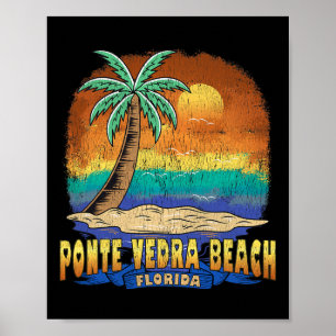 Ponte Vedra Beach Florida Vintage Distress Souve Poster